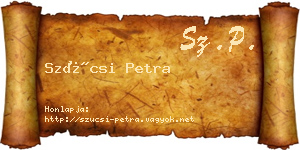 Szücsi Petra névjegykártya