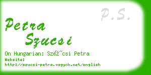 petra szucsi business card